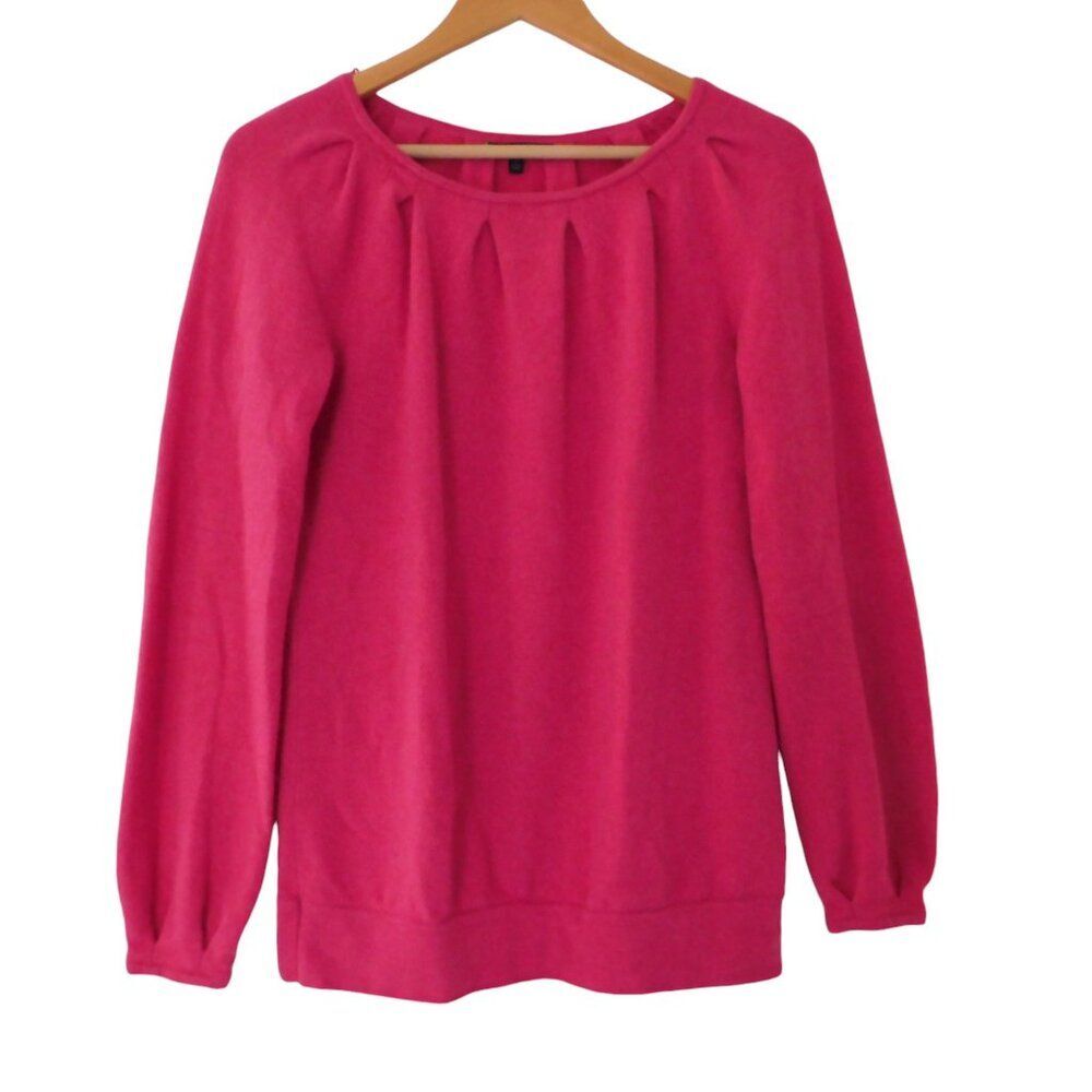 Anne Klein‎ 100% Cashmere Sweater Pink Long Sleeve Tunic Thick 2 Ply Size Small